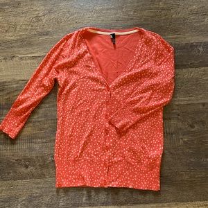 MAURICES coral color womens cardigan size L